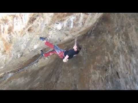 Loïc Timmermans trying Inshallah, 8c+ in Kalymnos.