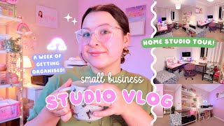 SMALL BUSINESS STUDIO VLOG ✿ a week of getting tidy & organised + a cosy home studio tour!
