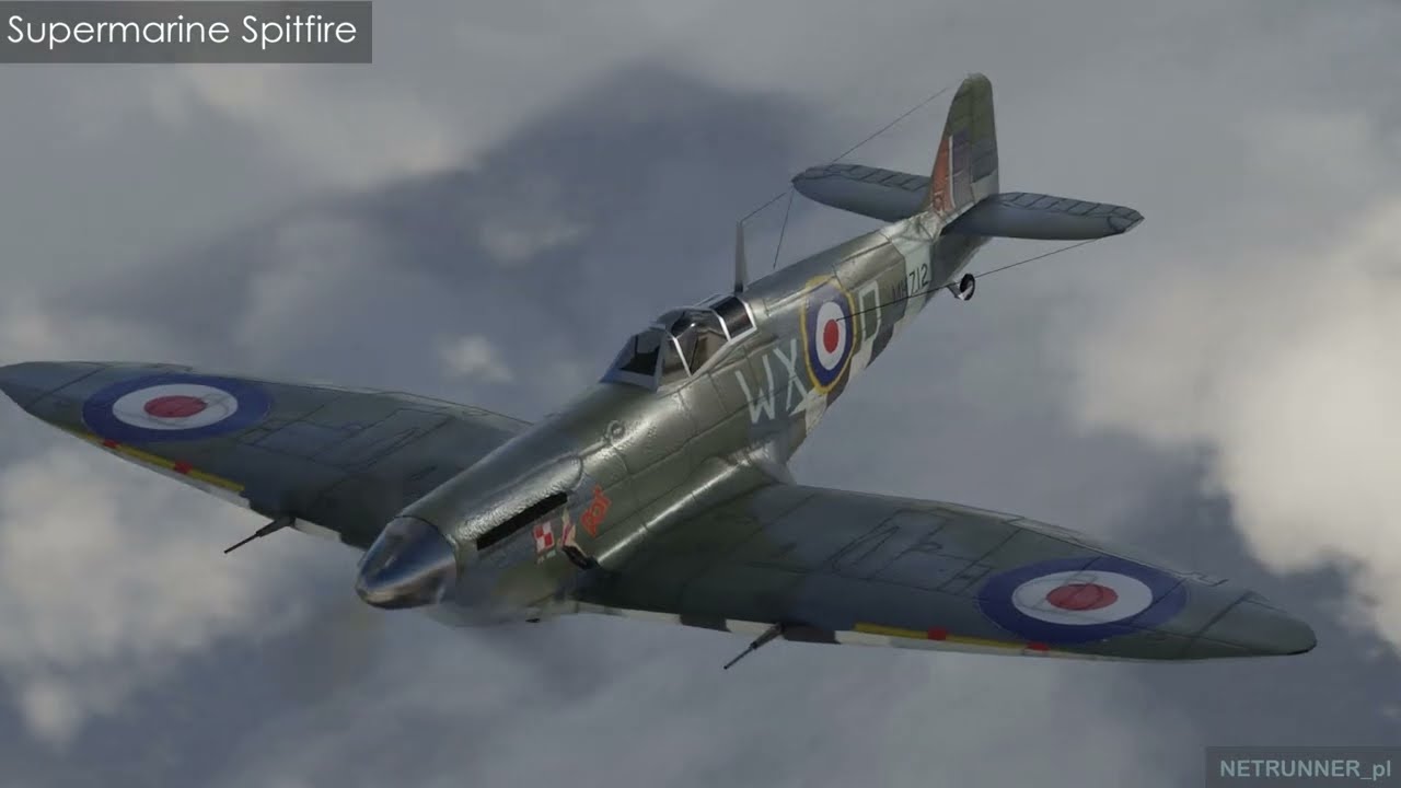 Supermarine Spitfire lowpoly WW2 fighter 3D Model