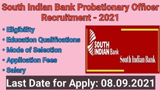 South Indian Bank Recruitment 2021 | South Indian Bank PO Notification 2021 |SIB Vacancy2021|Kannada