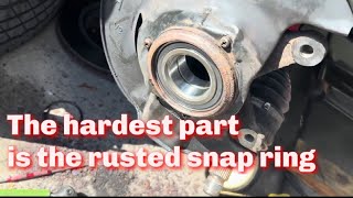 Replaced front wheel bearing on my high mileage Honda Pilot due to noise when getting up to speed