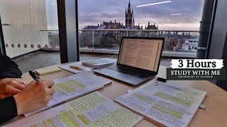 3 HOUR STUDY WITH ME at the LIBRARY | University of Glasgow Background noise, 10 min break, no music