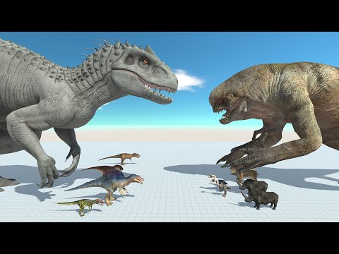 Dinosaur Battle Indominus Rex VS Distortus Rex in Animal Revolt Battle Simulator ARBS