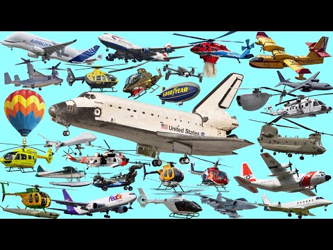AIR VEHICLES, AIRCRAFT, HELICOPTER Compilation | HELICOPTER, SEAPLANE, AIRPLANE, BLIMP, DRONE, JET