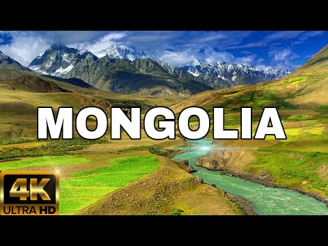 FLYING OVER MONGOLIA (4K UHD) - AMAZING BEAUTIFUL SCENERY & RELAXING MUSIC