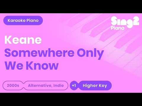 Keane - Somewhere Only We Know (Karaoke Piano) Higher Key