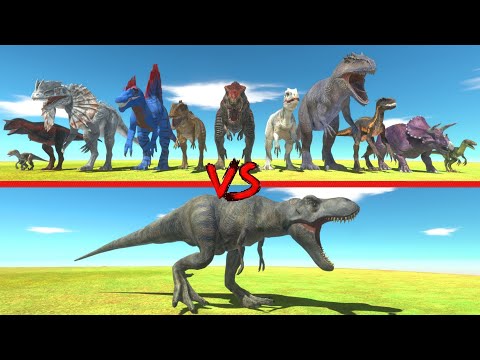 New T-rex in Battle with Every Dinosaur - Animal Revolt Battle Simulator