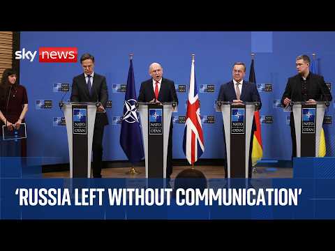 UK, German and Ukrainian defence ministers speak after NATO meeting