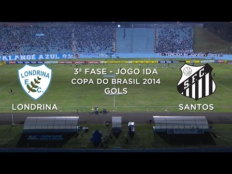 Gols - Londrina-PR 2 x 1 Santos-SP - Copa do Brasil 2014 - 31/07/2014