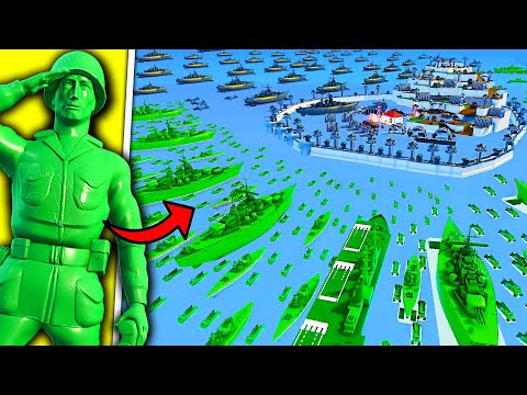 Full-Scale ARMY MEN Invasion of Island FORTRESS WALLS! - Attack on Toys: New Mod