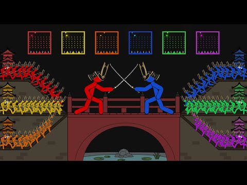 Stickman 3v3 Bridge Clash ~ Samurai Battle Fight