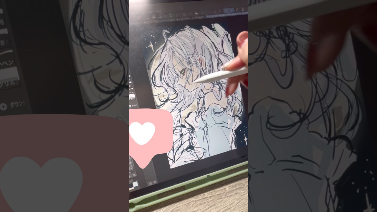 アナログ絵師のラフ制作の様子🤟🤟 #イラスト #イラストメイキング #illustration #ラフ #アナログ #shorts #short
