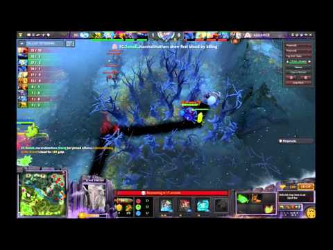 Dota 2 Starladder Final - SumaiL draws firstblood on Admiral Bulldog (EG vs Alliance)