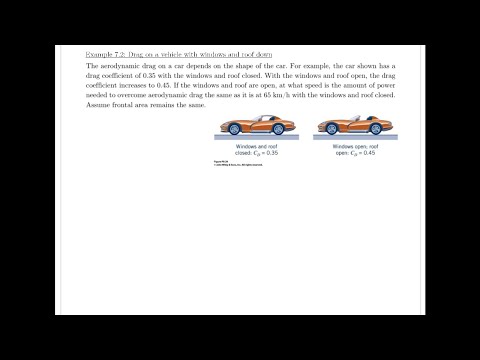Example 7.2 - Drag on a vehicle with windows and roof down