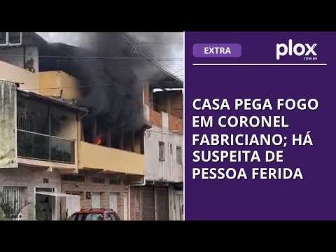 Casa pega fogo em Coronel Fabriciano; há suspeita de pessoa ferida