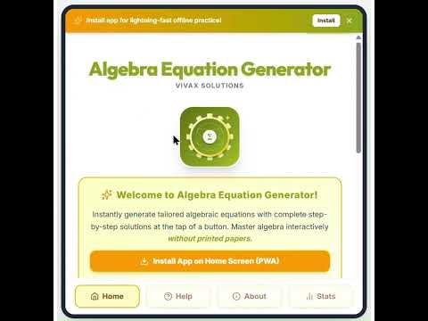 Algebra Equation Generator video thumbnail