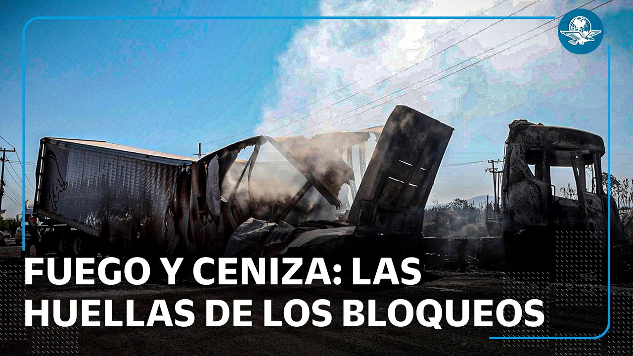 Como zona de guerra; así lucieron carreteras tras bloqueos del CJNG por abatimiento de "El Mencho"