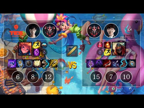 TES knight Zoe vs FS FireRain Zed Mid - KR Patch 10.12