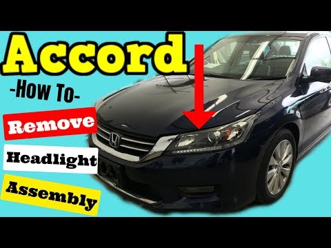 Part of a video titled 2013-2015 Honda Accord How to Remove Headlight Assembly ...