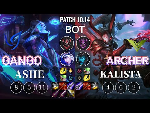 CGA Gango Ashe vs V3 Archer Kalista Bot - KR Patch 10.14