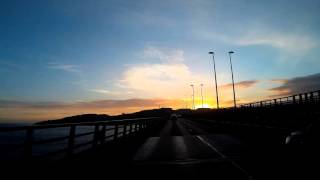 Winter Sunrise Drive Across Tay Road Bridge On Visit To North Fife Scotland