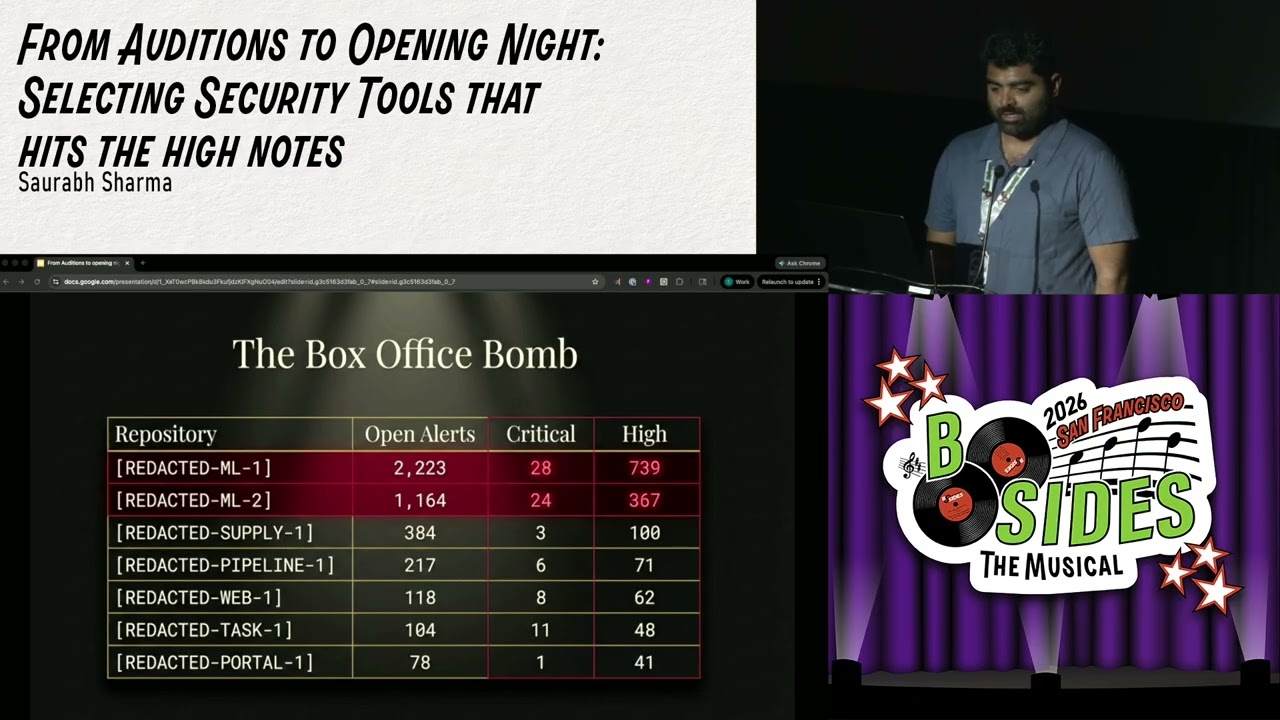 BSidesSF 2026 - From Auditions to Opening Night: Selecting Security Tools that... (Saurabh Sharma)