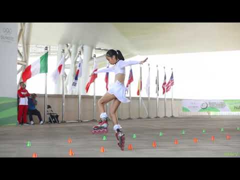 2017 Roller Games，Junior Women Classic Slalom 4th，Chen Chu Yao 青女花桩 4th 陈楚瑶