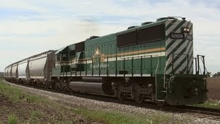 preview picture of video 'Hudson Bay Railway 5009, Long Hood Forward, on 5-16-2013'