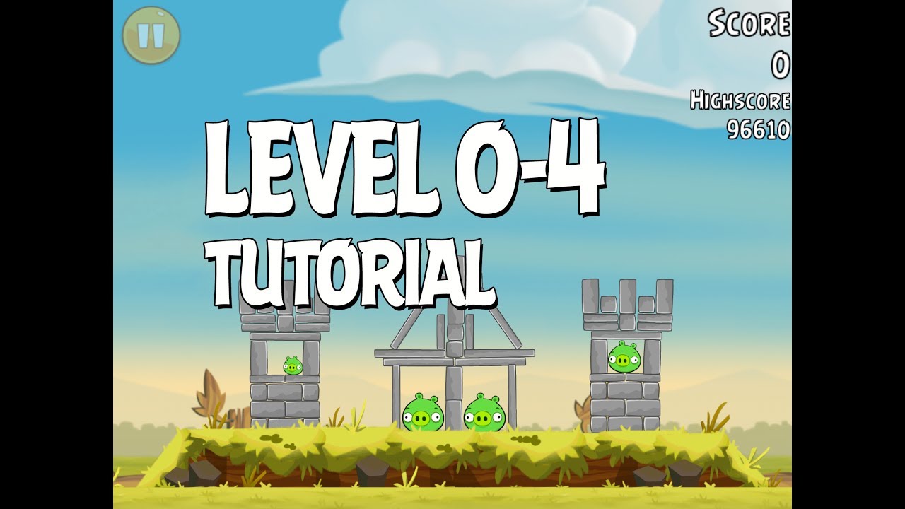 Angry Birds Tutorial Level 0-4 Walkthrough 3 Star