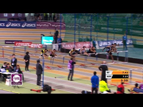 Aubière 2015 : Finale M 60 m haies (Dimitri Bascou en 7''48)