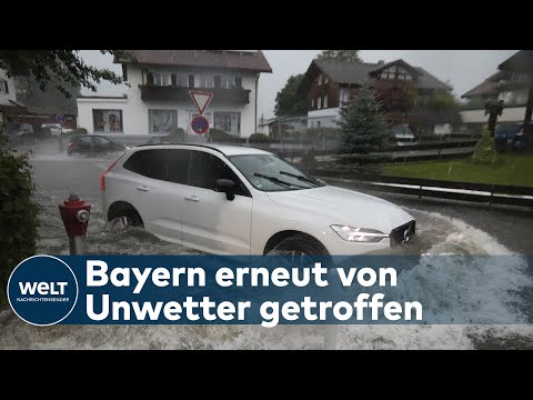 BAYERN: Starkregen und Überschwemmungen - Gewitter sorgt wieder für Chaos