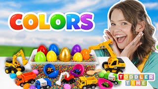 Toddler Learning - Learn Colors & Learn to Talk | Trucks & Surprise Eggs with Silly Miss Lily