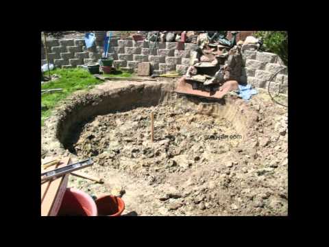 How To Build a Backyard Concrete Pond or Pool - Part One Digging