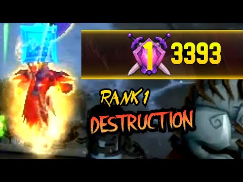 RANK 1 3393 CR HIGHEST DESTRUCTION WARLOCK WORLD | JAZGGZ WoW Arena