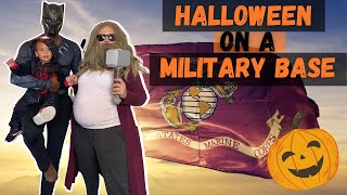 Halloween on a Military Base..Son goes Trick or Treating for the first time! Interracial Family Vlog