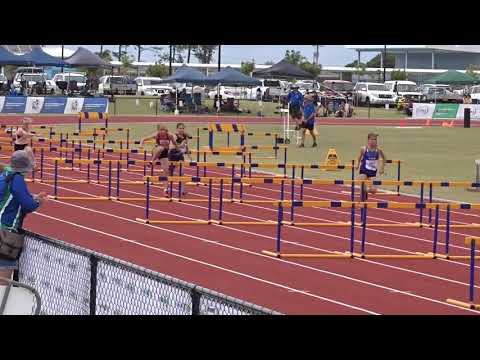 Timed Final 1.  80m Hurdles 12yrs Girls, ANQ Championships, Mackay 4/10/2020