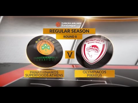 EuroLeague Highlights RS Round 8: Panathinaikos Superfoods Athens 77-79 Olympiacos Piraeus