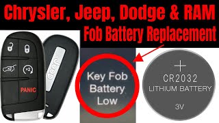 Chrysler Jeep Dodge & RAM Key Fob Battery Replacement