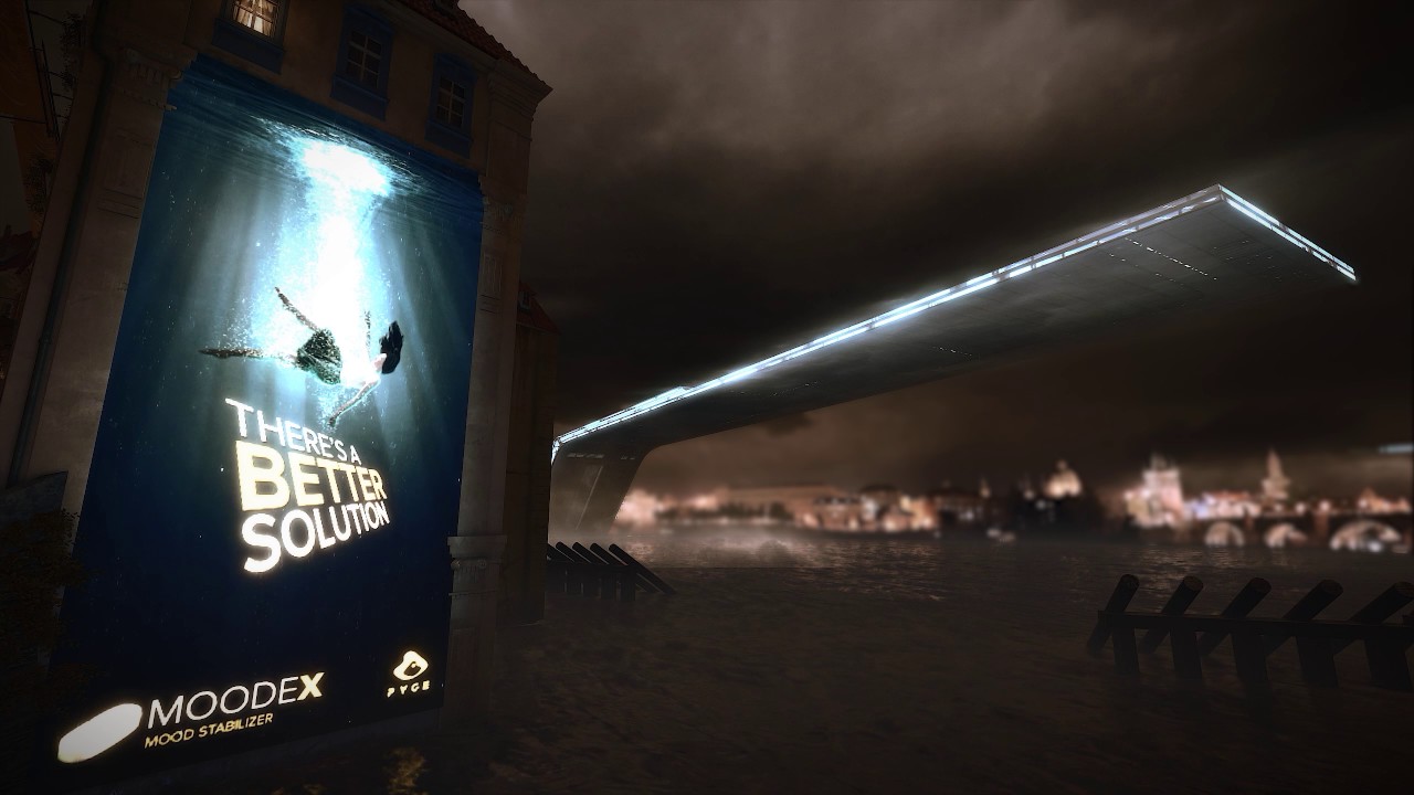 Deus Ex: Mankind Divided - Prague Overlook - QHD Wallpaper Engine Preview