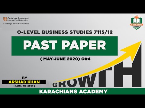 BUSINESS STUDIES O LEVELS 7115/12 (MAY JUNE 2020) Q#4