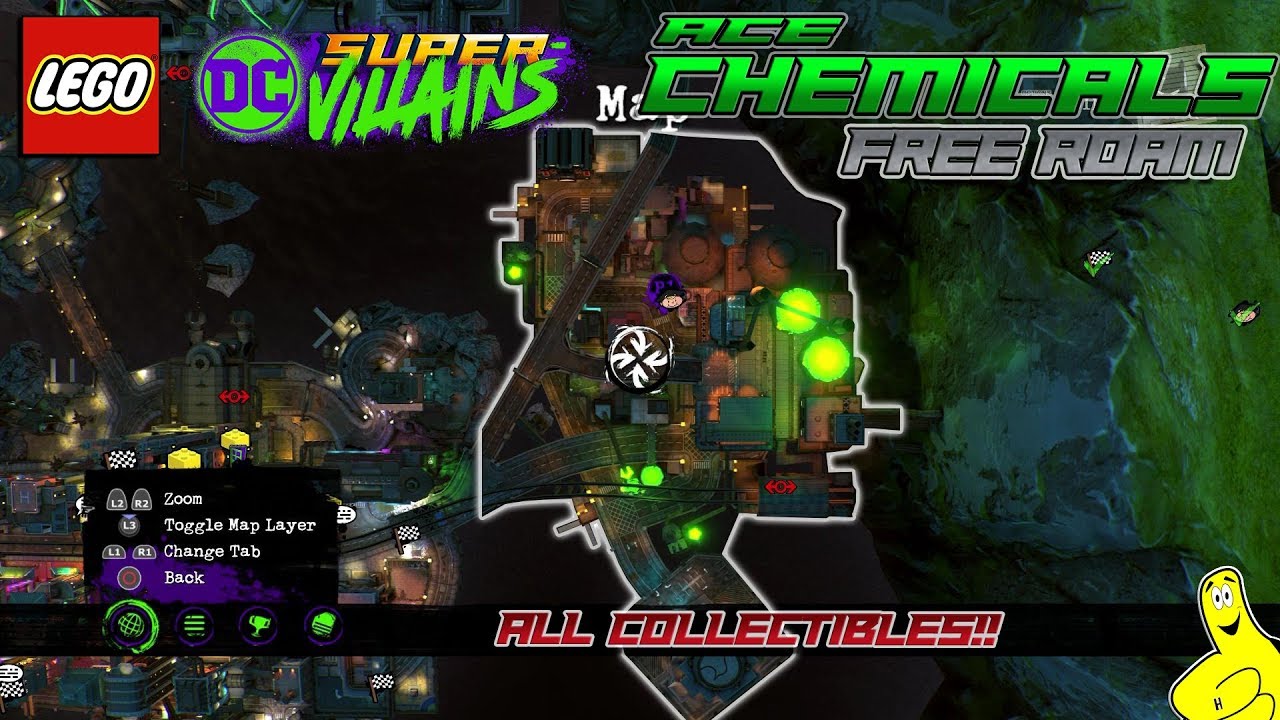Lego DC Super-Villains: Ace Chemicals FREE ROAM (All Collectibles) - HTG