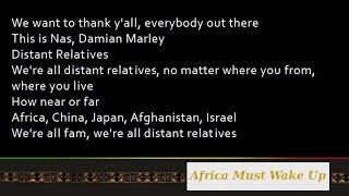 Nas &amp; Damian Marley - Africa Must Wake Up ft. K&#39;naan [Lyrics]