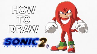 How to Draw KNUCKLES from Sonic The Hedgehog - Sonic 2 Movie
