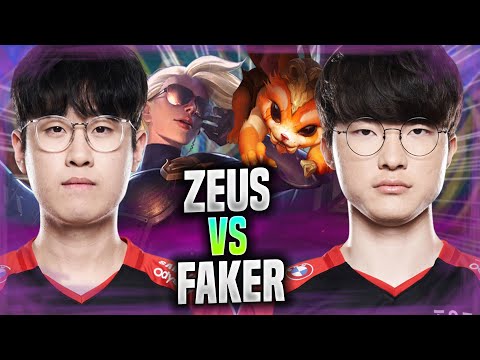 FAKER GNAR vs ZEUS KAYLE! - T1 Faker Plays Gnar TOP vs T1 Zeus Kayle! | Season 2022