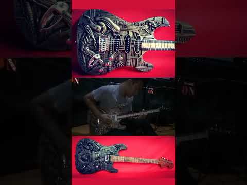 Javara Guitar Hand-carved Alien motif (inspired by the work of HR Giger) 2023 image 9