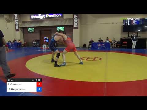 2018 Marine Corps US Open/Senior Men's Greco-Roman 87 Con 8 #2 - Austin Chaon (NMU-) Vs. Easton Ha