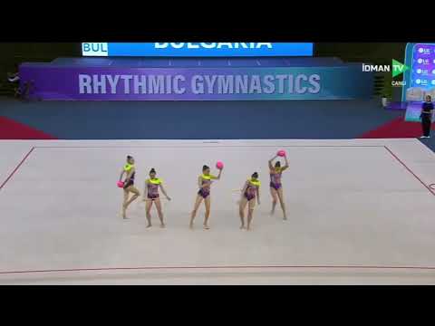 Bulgaria Group 🥇 3 Balls 2 Hoops Qualifi (28.250) 2025 World Cup Baku Azerbaijan #rhythmicgymnastics