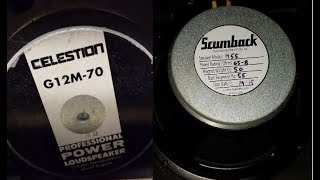 Video thumbnail for Celestion g12m-70 v Scumback h55 via Marshall 5210 by NYC LP Player