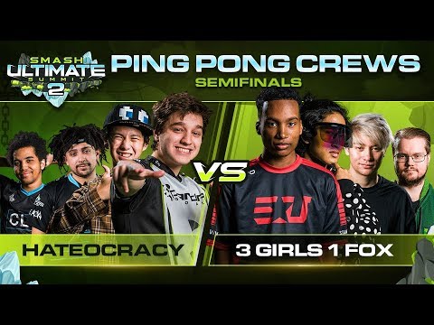 Team Hateocracy vs 3 Girls 1 Fox - Ping Pong Crew Battle: Semifinals - Smash Ultimate Summit 2