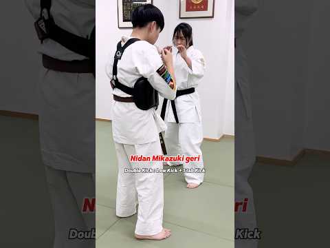 【二段三日月蹴り : Low Kick + Stab Kick】 #大谷道場 #空手 #karate #martialarts #shorts